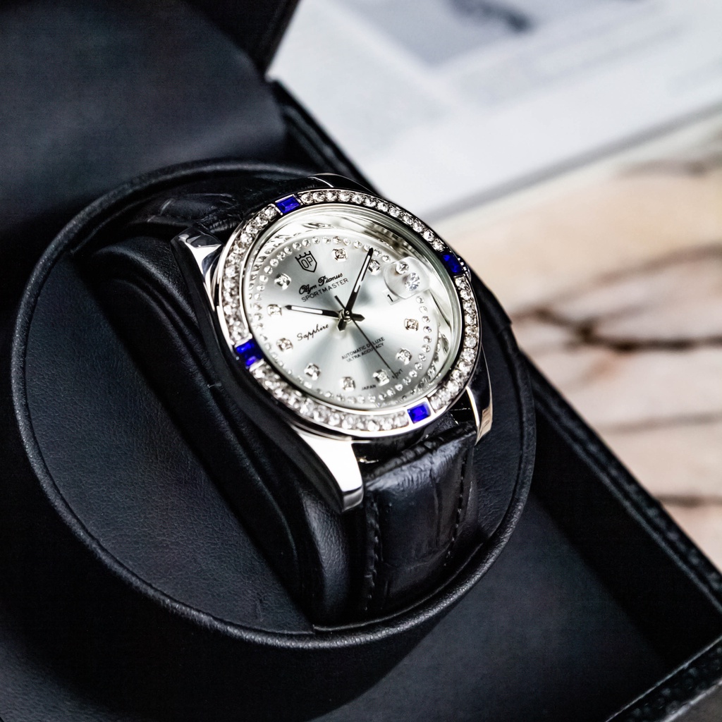 Đồng Hồ Nam dây da OLYM PYANUS Viền Đính Đá Nhân Tạo Đẳng Cấp cho nam giới | BigBuy360 - bigbuy360.vn