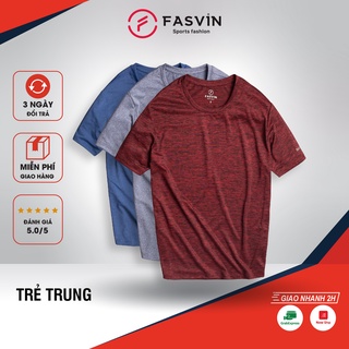 Áo thun thể thao nam Fasvin TS21460.SG chất vải poly mềm mại thoải mái co giãn tốt