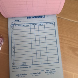 Hoá đơn bán lẻ 3 liên 13*19