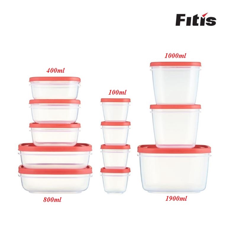 Bộ 12 hộp nhựa FITIS đựng bảo quản thực phẩm NORA EZ