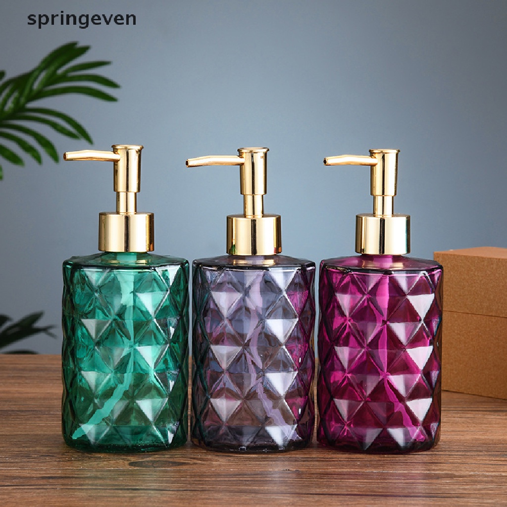 Bình Thủy Tinh 350ml Đựng Dầu Gội Sữa Tắm Dạng Nhấn Tiện Dụng
