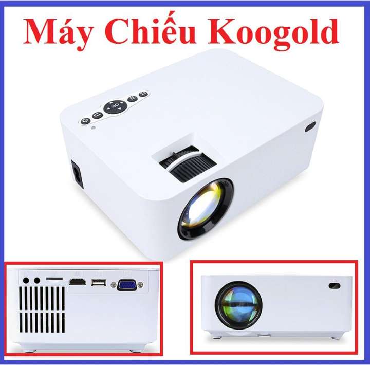 Máy chiếu thông minh Koogold đa chức năng. Kết nối điện thoại bằng wifi Bluetooth,nhỏ gọn,Điều khiển từ xa tiện lợi