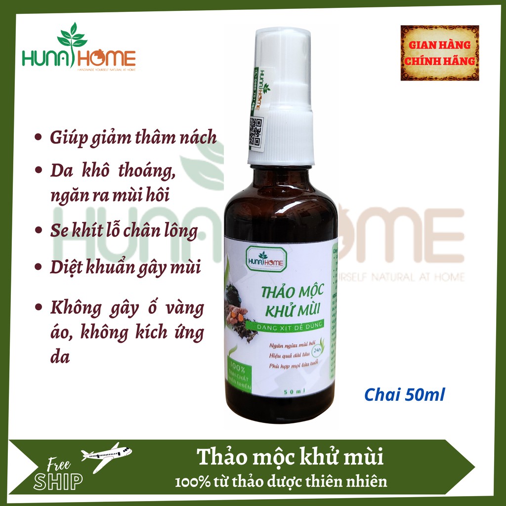 Xịt thảo mộc khử mùi Huna's Home