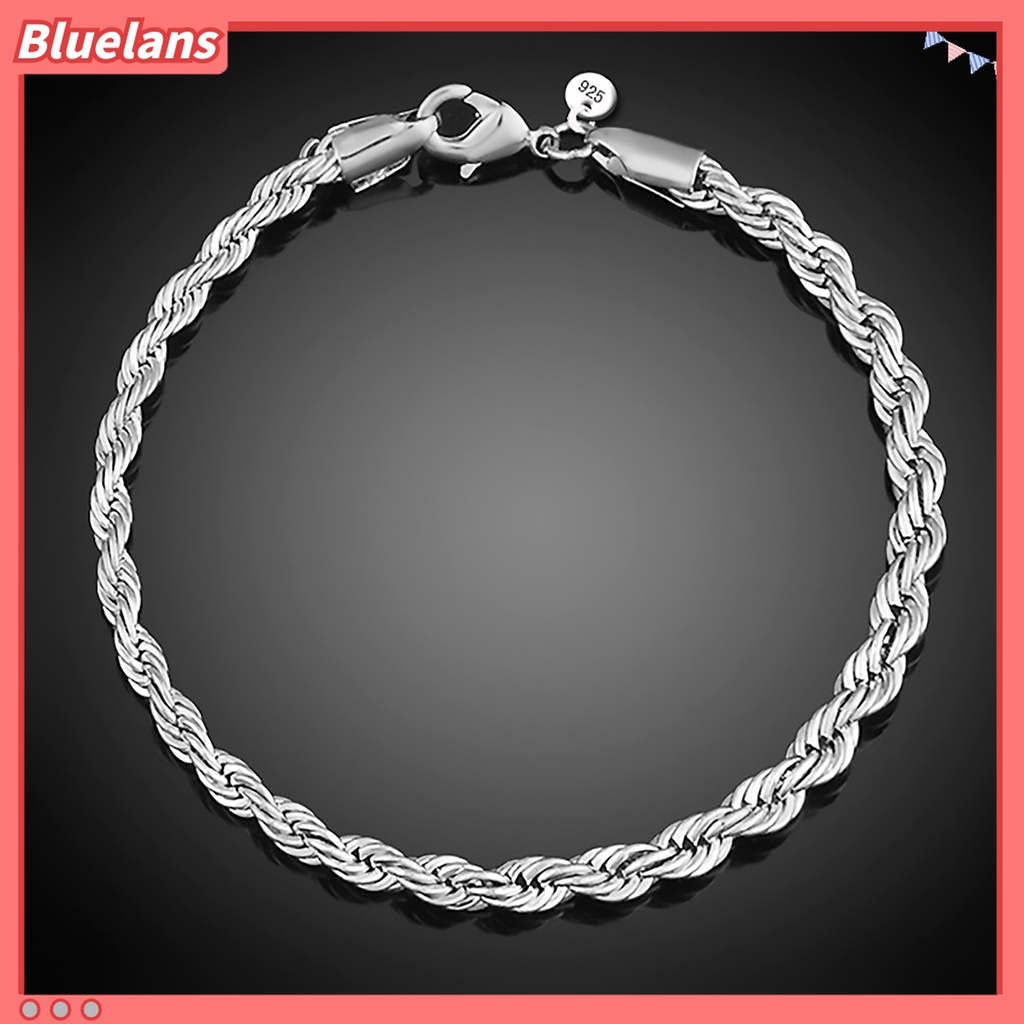 Vòng tay mạ bạc 925 dạng xoắn phong cách độc đáo