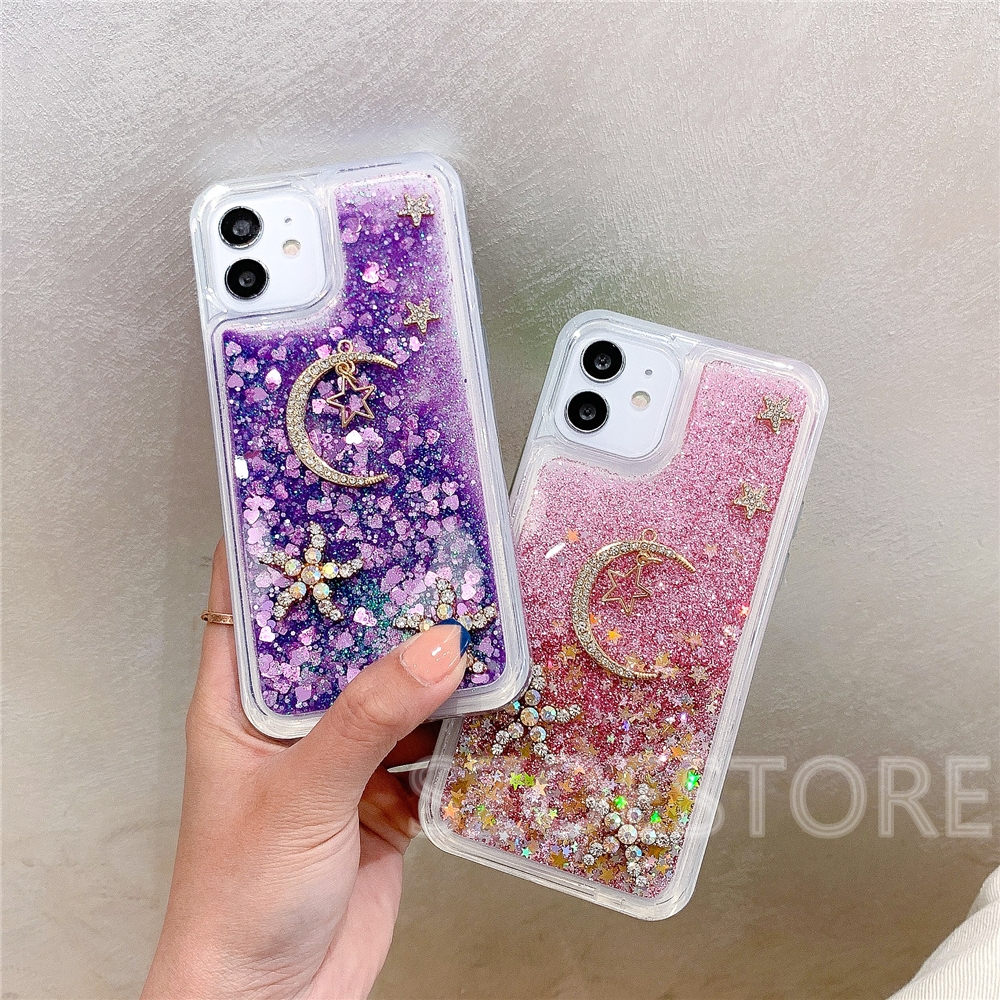 Fashion Bling Starry Sky Liquid Quicksand Soft Phone Case Cover for Samsung A80 A90 A70 A60 A50 A30S A50S A40 A30 A20 A10 M10 A10S A20S M30S M31 M31S M51