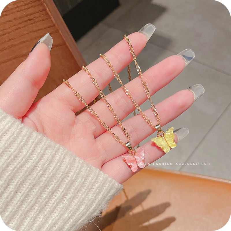 Dây chuyền / vòng tay mặt hình bướm phong cách Hàn Quốc dành cho nữ