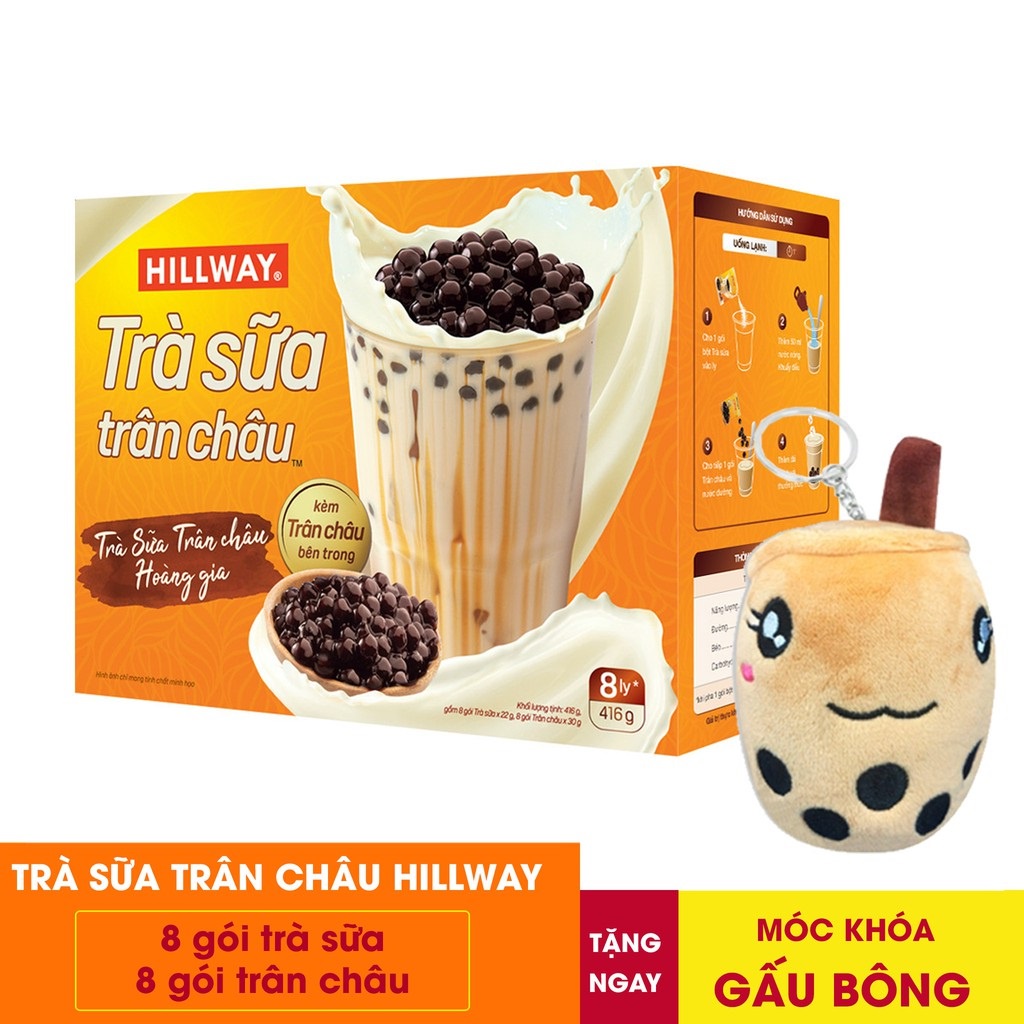 Hộp Trà Sữa Trân Châu Hillway 416g 8 Gói x 30g