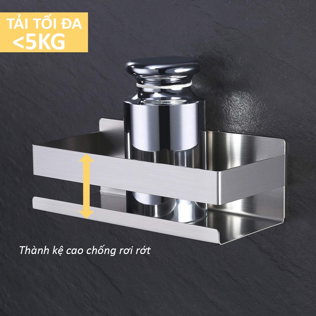 Kệ phòng tắm Inox 304 dán tường gạch men HOBBY Home Decor KCNX23 - loại dán tường- loại nhỏ