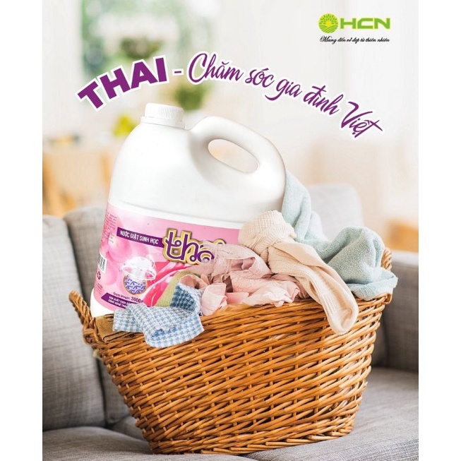 Nước Giặt Sinh Học THAI Khử Mùi Ẩm Mốc, Can 3,6L Màu Vàng Hương Nước Hoa