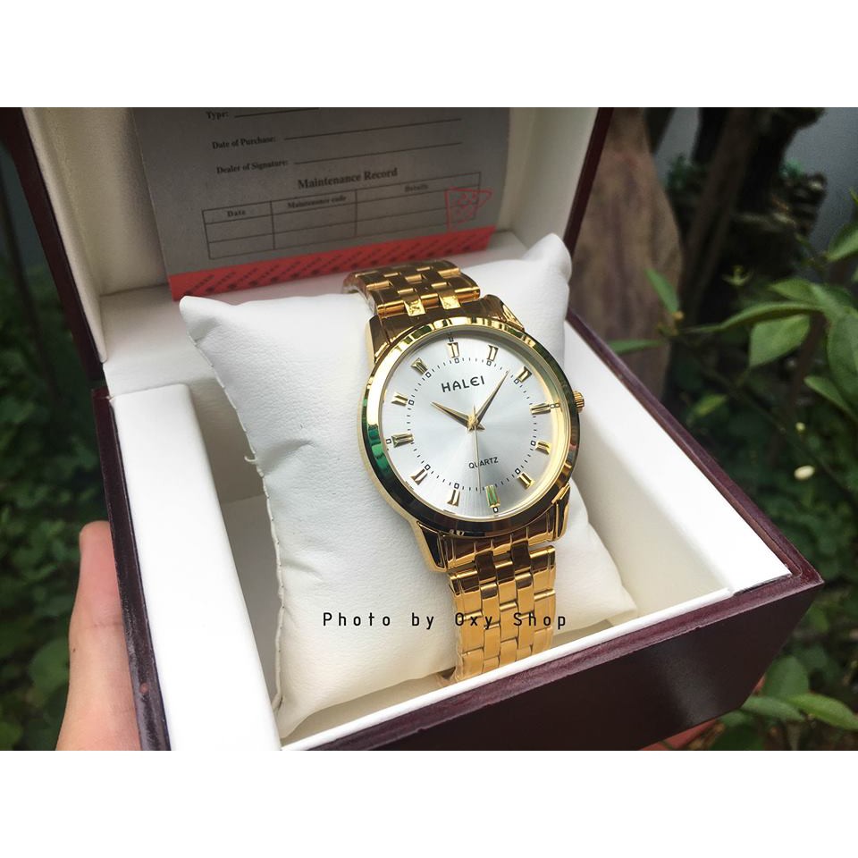 Đồng hồ cặp đôi dây thép Halei Gold platium sang trọng | BigBuy360 - bigbuy360.vn