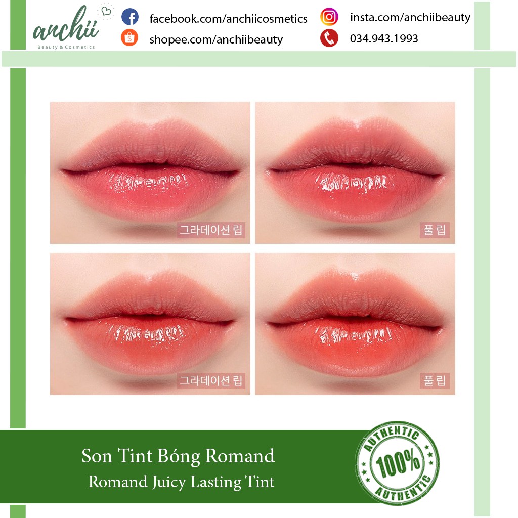 Son Tint Bóng Romand Juicy Lasting Tint