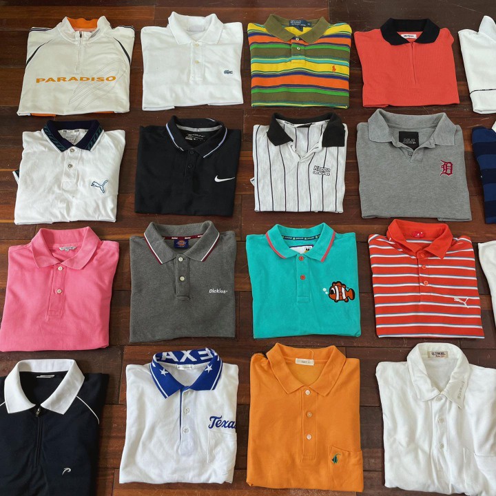( hàng 2hand loại VIP ) Áo thun polo 2hand unisex, áo thun có cổ nam nữ form rộng, được chọn mẫu - Mẫu 5