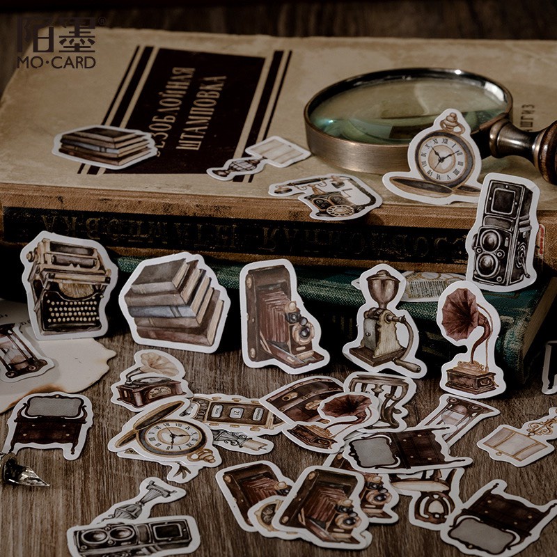 Bộ sticker/ Hình dán Kiểu Dáng Hoạ Tiết Cổ Điển - vintage (45 Hình)