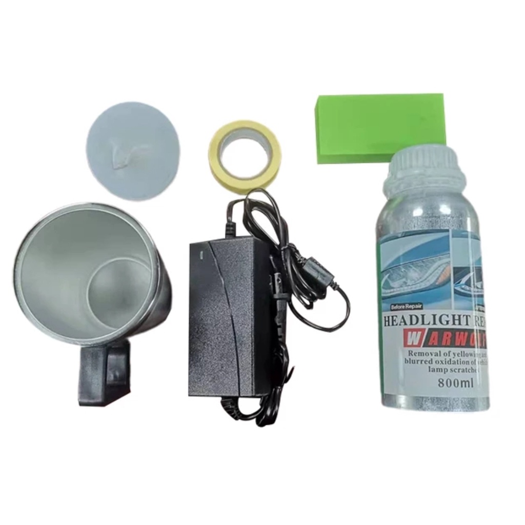 Bộ máy đánh bóng đèn pha ô tô con tặng kèm 1 lọ dung dịch 800ml