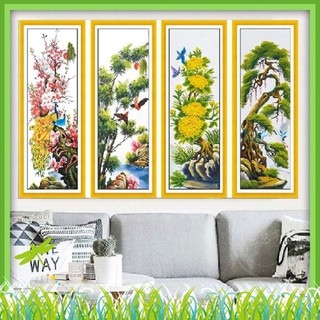 Tranh thêu chữ thập Tùng Cúc Trúc Mai KT:146x100cm(MN0122)