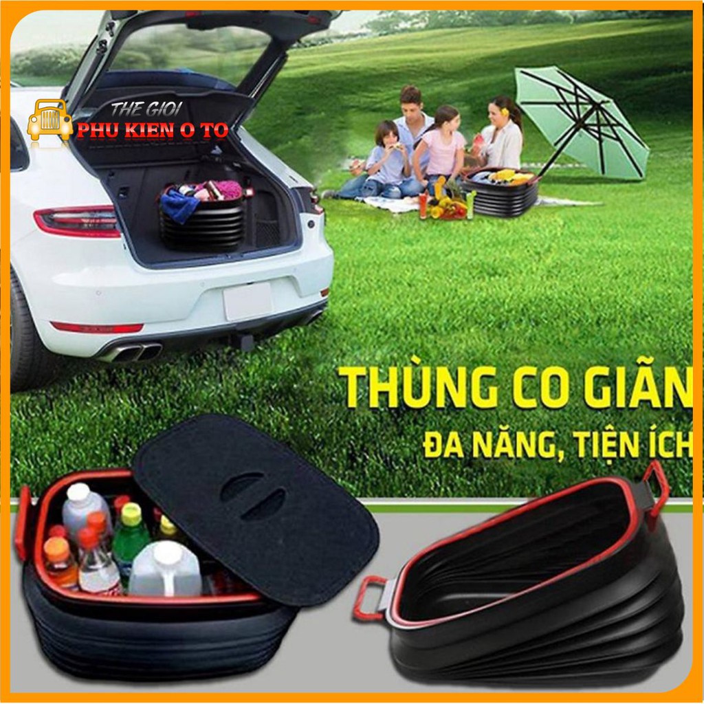 Thùng đựng đồ co giãn 40 lít trên ô tô nhựa ABS an toàn tuyệt đối