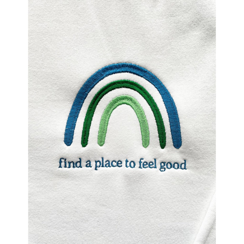 Áo thun thêu cotton unisex RAINBOWS