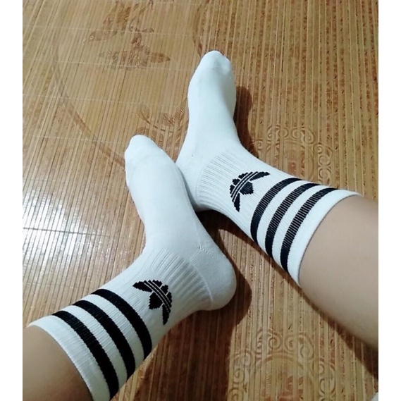 [Hofa store] Tất cổ cao adidas, 3 Sọc, dệt kim cao cấp 95% Cotton hạn chế mùi hôi và thông thoáng dành cho cả nam và nữ