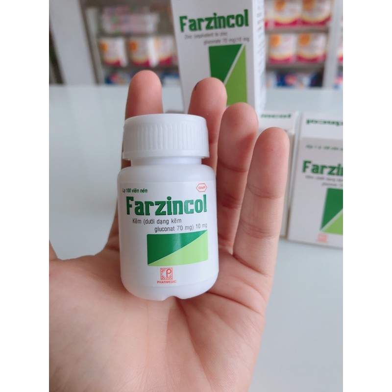 Farzincol Zinc 70mg Viên uống kẽm lọ/100v