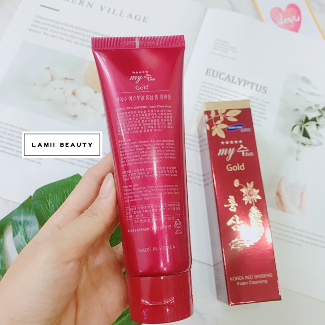 Sữa rửa mặt sâm đỏ SAMSUNG MY GOLD KOREA RED GINSENG FOAM CLEANSING