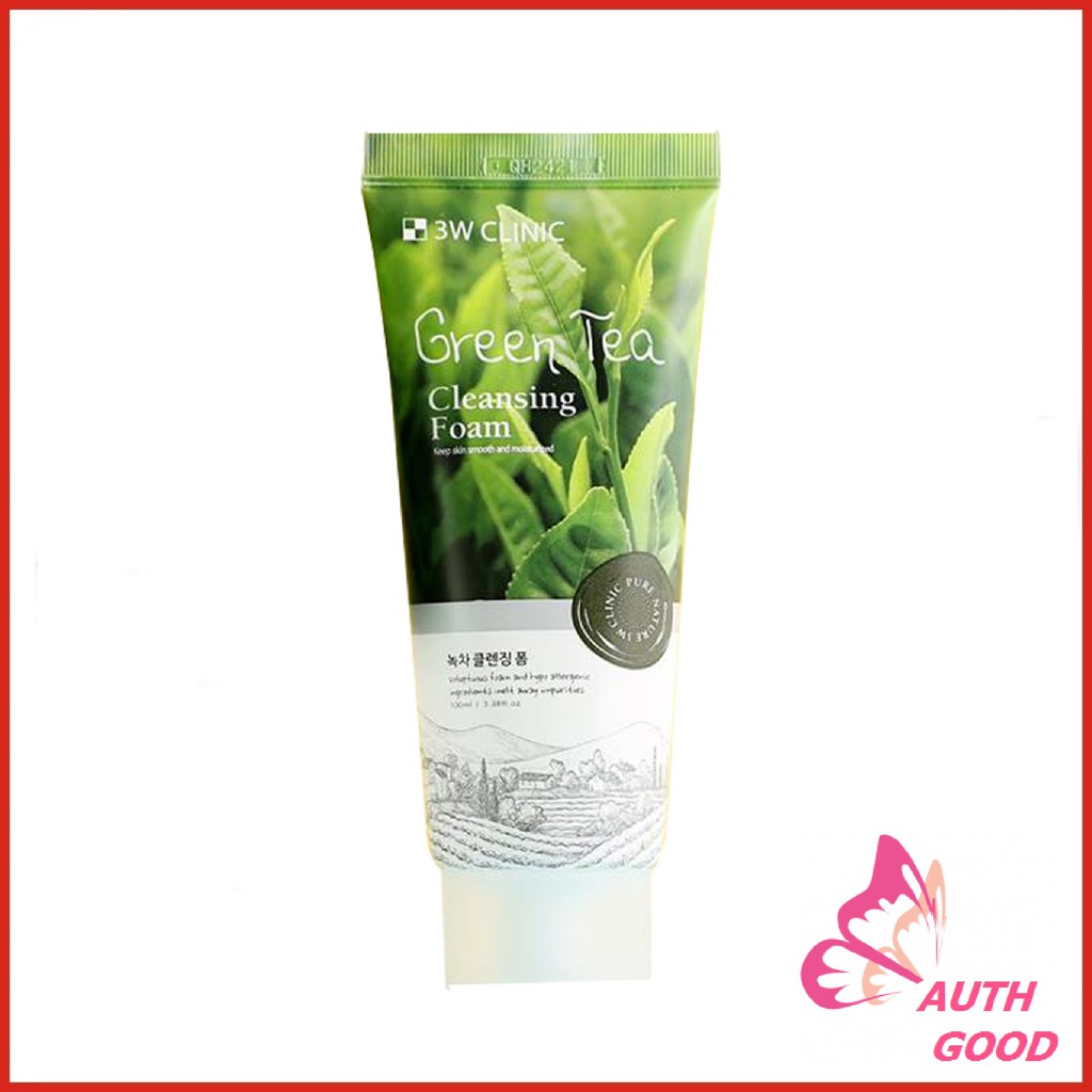 Sữa rửa mặt 💖FREESHIP💖 Sữa rửa mặt Trà xanh 3W CLINIC giảm mụn kiểm soát dầu