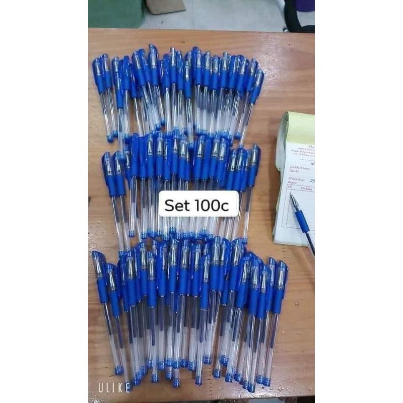 Bút Bi Nước Văn Phòng 0.5mm Mực Đều,Nét Chữ Đẹp,100 Chiếc 1 Màu 1 Set,Đủ Màu Xanh, Đen, Đỏ