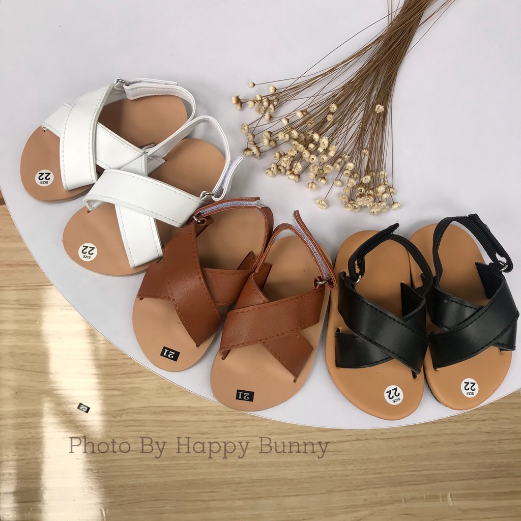 Ảnh thật Dép Quai Hậu Sandal Quai Chéo Đế Chống Trơn Trượt Cho Bé Trai Bé Gái KB001