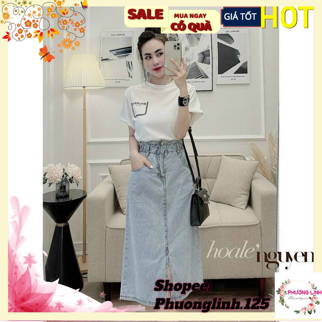 [Mã FAXANH55 giảm 10K đơn 50K] CHÂN VÁY JEAN XANH CHỮ A XẺ TRƯỚC | BigBuy360 - bigbuy360.vn