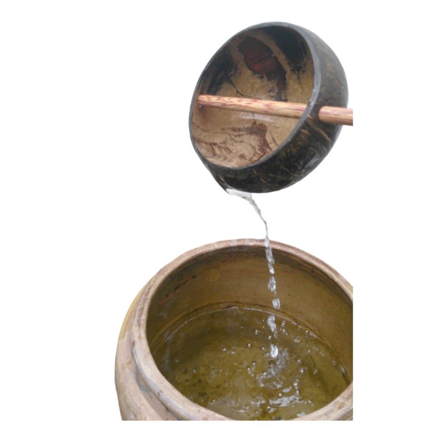 Gáo Múc Nước Gáo Dừa, Kiểu Xưa, Cán Dài 45-60cm