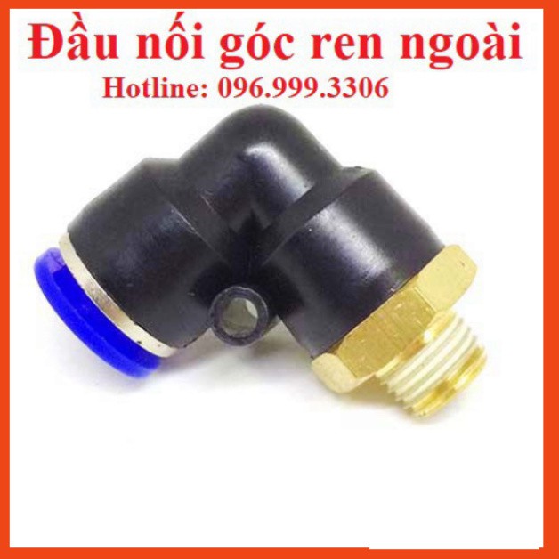 |HÀNG XỊN| ĐẦU NỐI GÓC VUÔNG PL REN NGOÀI KHÍ NÉN, PHUN SƯƠNG ĐẦY ĐỦ KÍCH CỠ ỐNG VÀ REN, , Nối ren nhựa