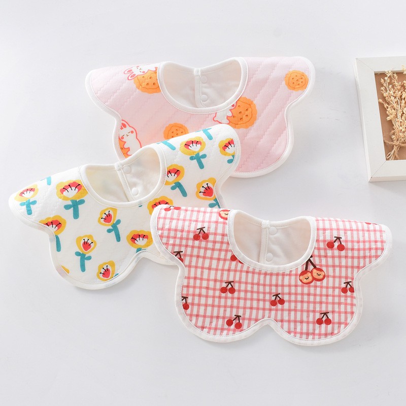 Set 3 yếm tròn xoay 360 độ, yếm ăn dặm cho bé vải cotton cao cấp có lớp chống thấm, họa tiết cực đáng yêu- Y6