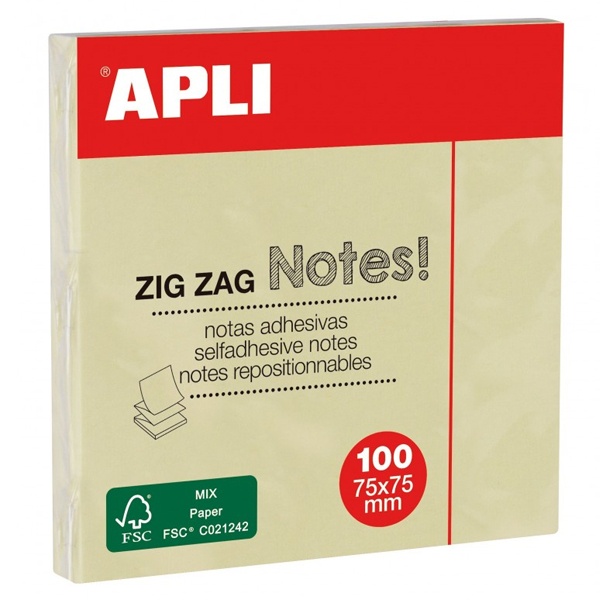 Giấy Note 75x75 ZIG ZAG - APLI 12078