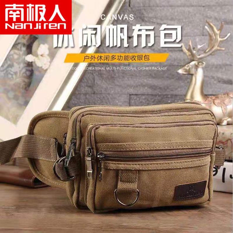 Túi Đeo Thắt Lưng Bằng Vải Canvas Chống Nước Đa Năng Sức Chứa Lớn Cho Nam & Nữ