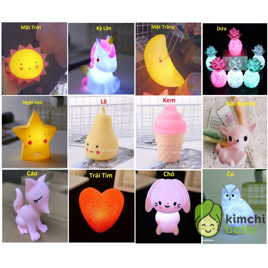 Đèn Ngủ Led Silicon Cao Su Siêu Dễ Thương Cho Bé Yêu CAROBY  DN01