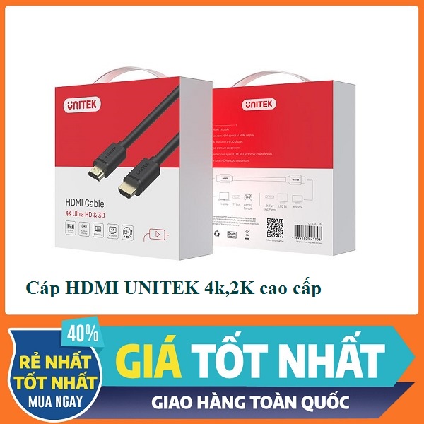 Cáp HDMI 1.4 dài 10M, 15M, 20m, 25M Unitek chính hãng 4K, 2K cao cấp