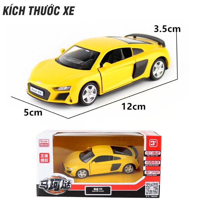 Xe ô tô Audi R8 mô hình tỉ lệ 1:36 bằng kim loại xe đồ chơi trẻ em