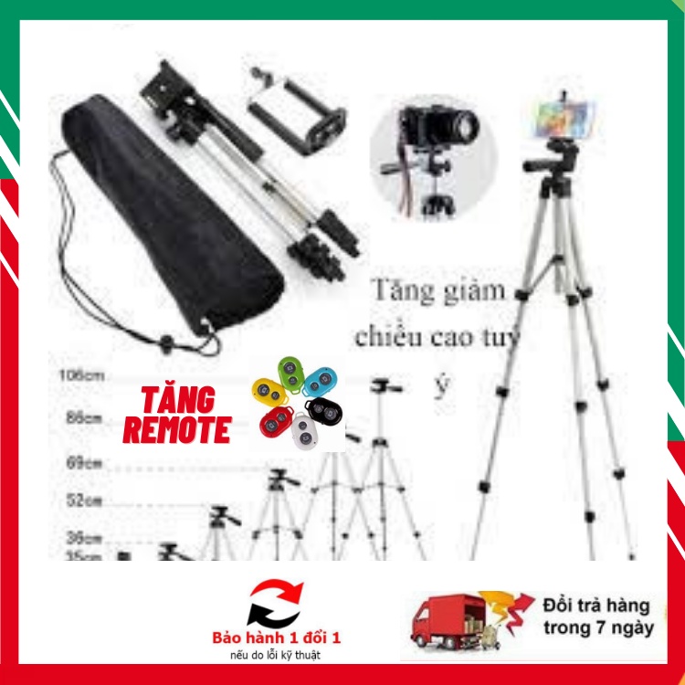 🚀Combo 🚀Giá Đỡ Điện Thoại 3 Chân 🚀 Tripod 3120A-3110A Kèm Kẹp Điện Thoại 3 Chân-Điều Khiển Remote Bảo Hành 6 Tháng