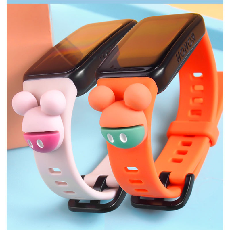 Dây đeo silicone hình hoạt hình cho đồng hồ thông minh Huawei Band 6
