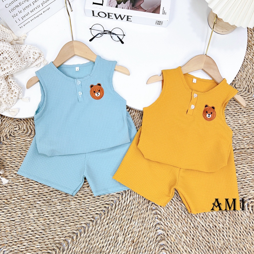 Đồ bộ cho bé 7 đến 16 kg vải muslin TTR238 TTR243 - bộ quần áo trẻ em vải đũi xốp xinh xắn TTR42