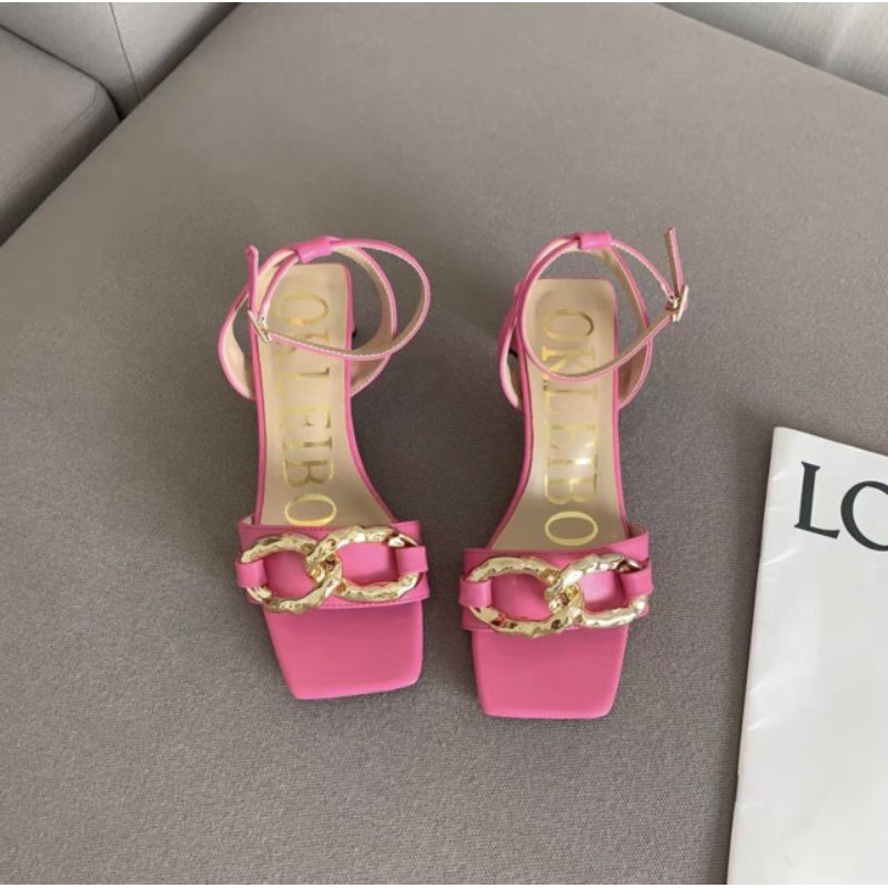 H(ẢNH THẬT) Sandal 5p Quai Xích To Mũi Vuông Da Mềm Êm Mijili Cao Cấp