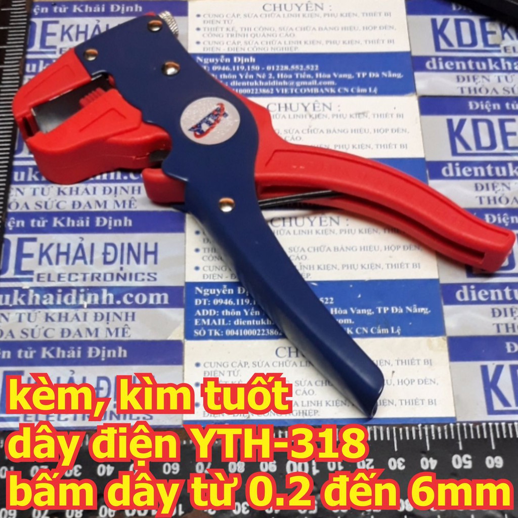 kèm, kìm tuốt dây điện YTH-318 loại trợ lực, bấm dây từ 0.2 đến 6mm kde5948