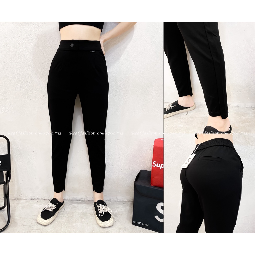▼♂Quần legging nữ,quần tregging cạp cao thiết kế chun sau gấu lệch đẹp lạ,co dãn siêu tốt bigsize đến 110kg - Real Fashi