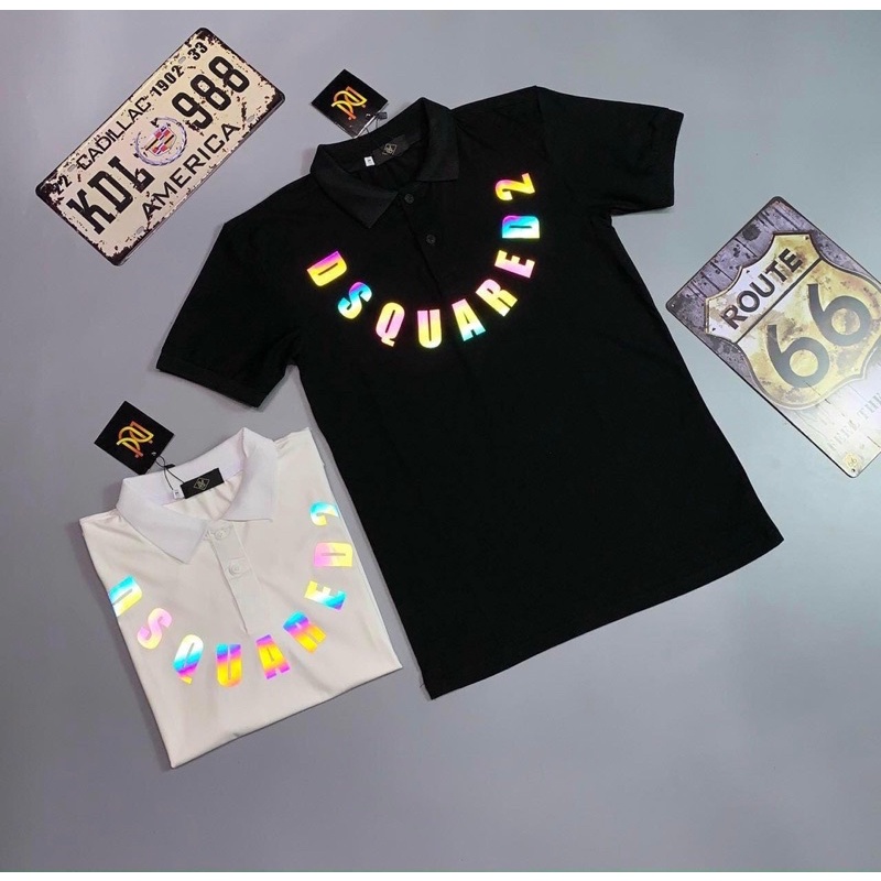 Áo thun nam ngắn tay cổ bẻ phản quang