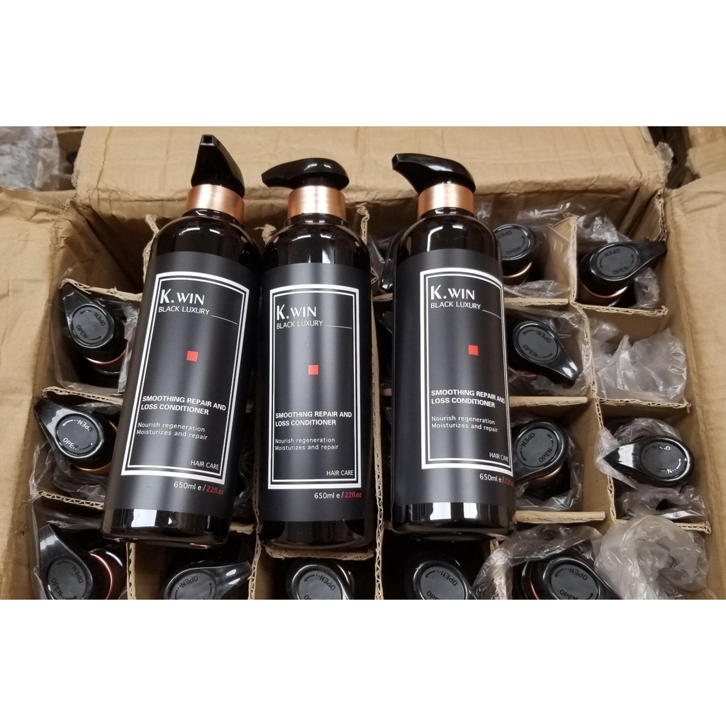 Dầu gội cặp Kwin dầu gội đầu xả phục hồi tóc hư tổn chuyên sâu LUXURY Smoothing Repair and Loss 650ml