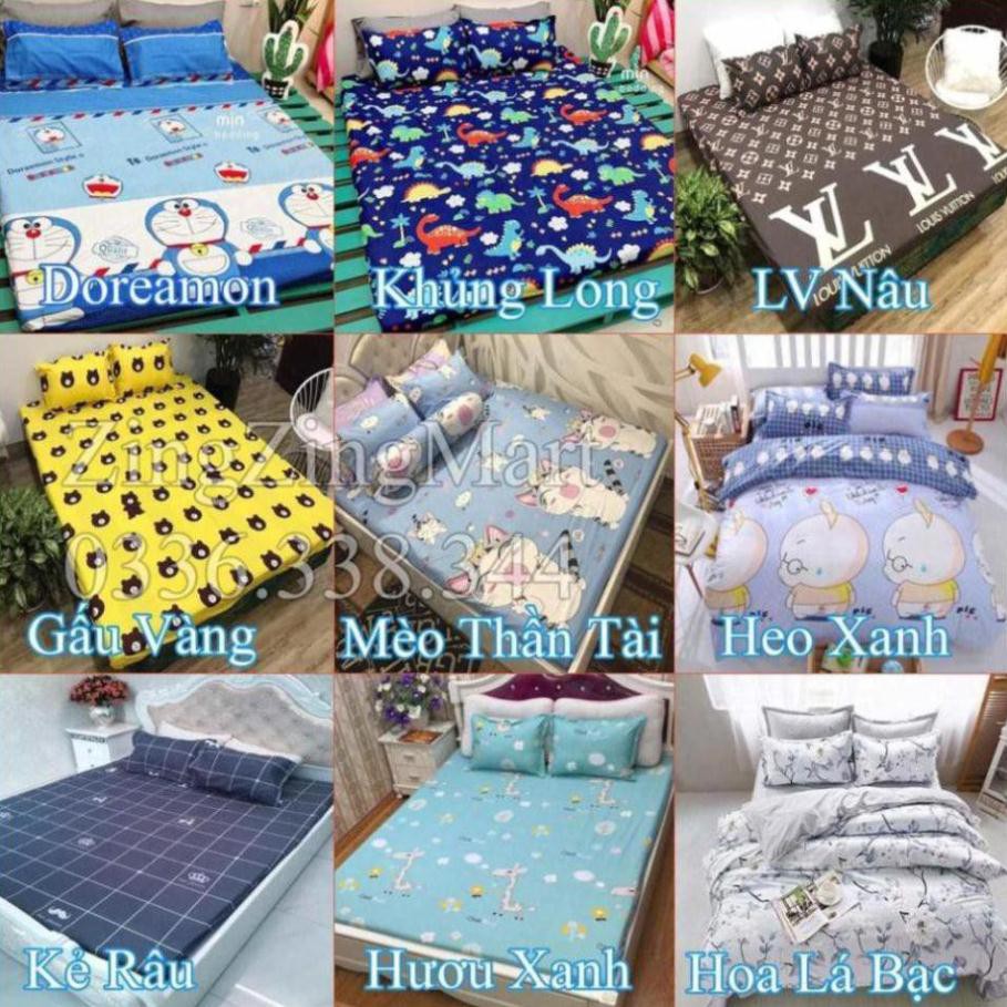 CỰC PHẨM Bộ Ga Gối Vỏ Gối Ôm 4 Món Mẫu Dâu Tây Hồng (1 ga + 2 vỏ gối nằm + 1 vỏ gối ôm)