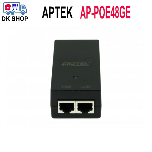 Bộ Adapter Cấp Nguồn Qua Mạng APTEK AP-PoE 48-GE Gigabit Ethernet - Chính Hãng - Bảo Hành 12 Tháng.