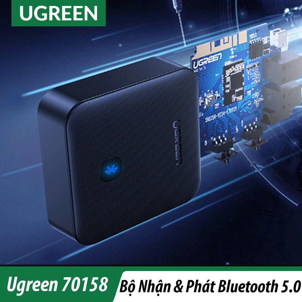 Bộ Thu Và Phát Bluetooth 5.0 Support AptX-HD Cao Cấp UGREEN CM144 Chính Hãng | Hỗ trợ SPDIF Optical & AUX 3.5mm