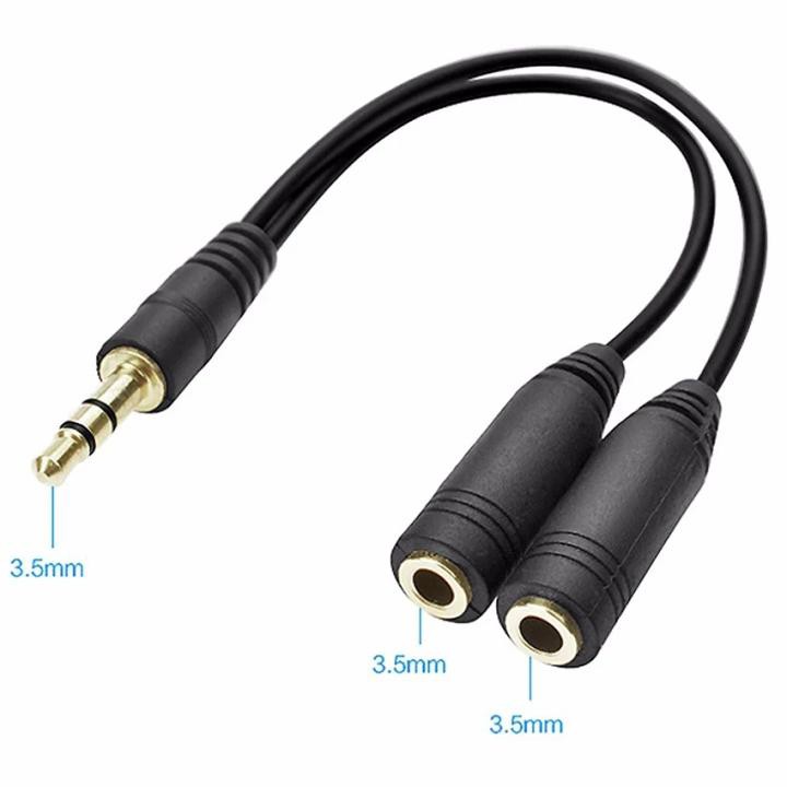 Jack chia ra 2 tai nghe 4 khấc - Jack 2 cáp chia Audio 2 cổng 3.5mm.