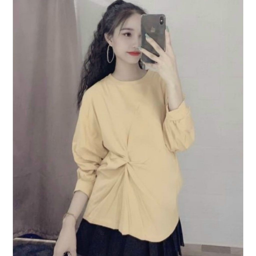Áo bầu thời trang thiết kế dài tay M199 chất cotton cao cấp freesize từ 45 đến 70kg