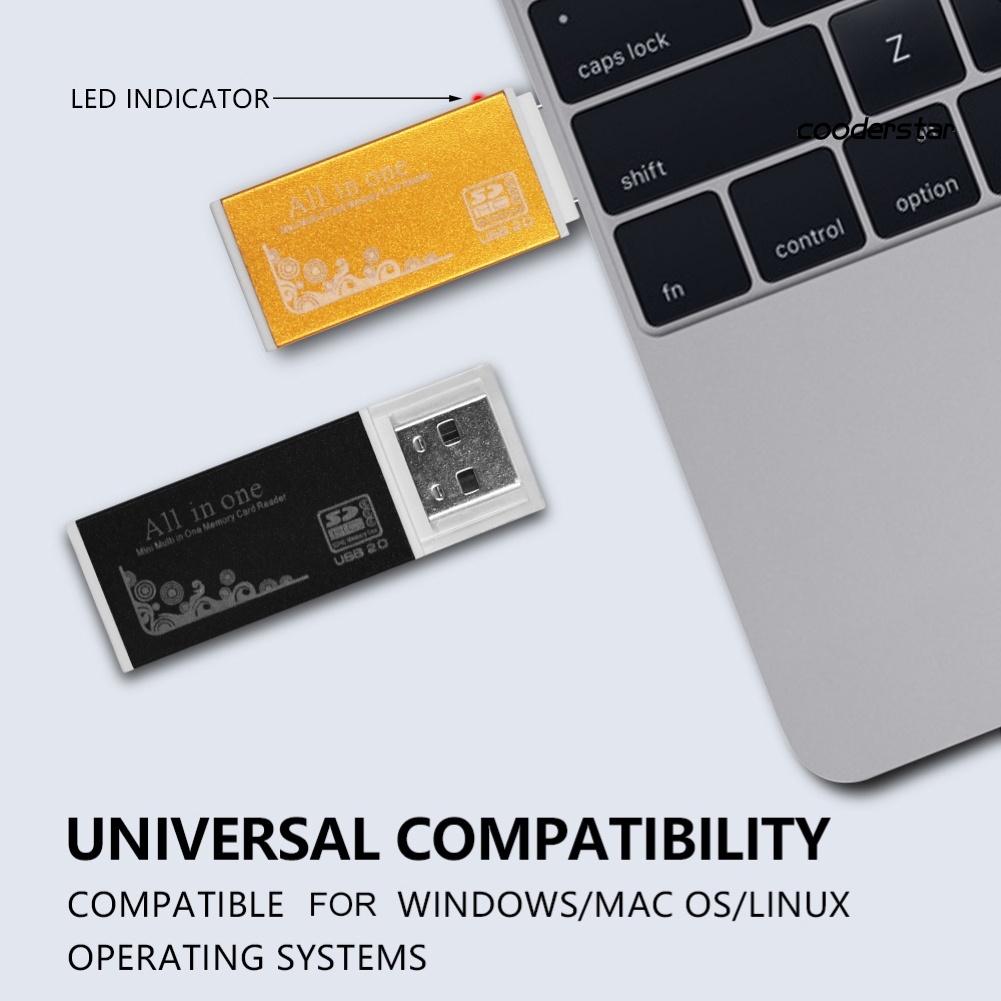 Đầu đọc thẻ nhớ USB 2.0 Micro-SD/TF/CT/MS/SDHC/MMC đa năng